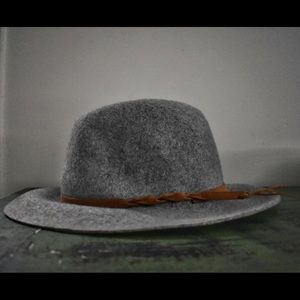 Grey Floppy Bohemian Wool Hat